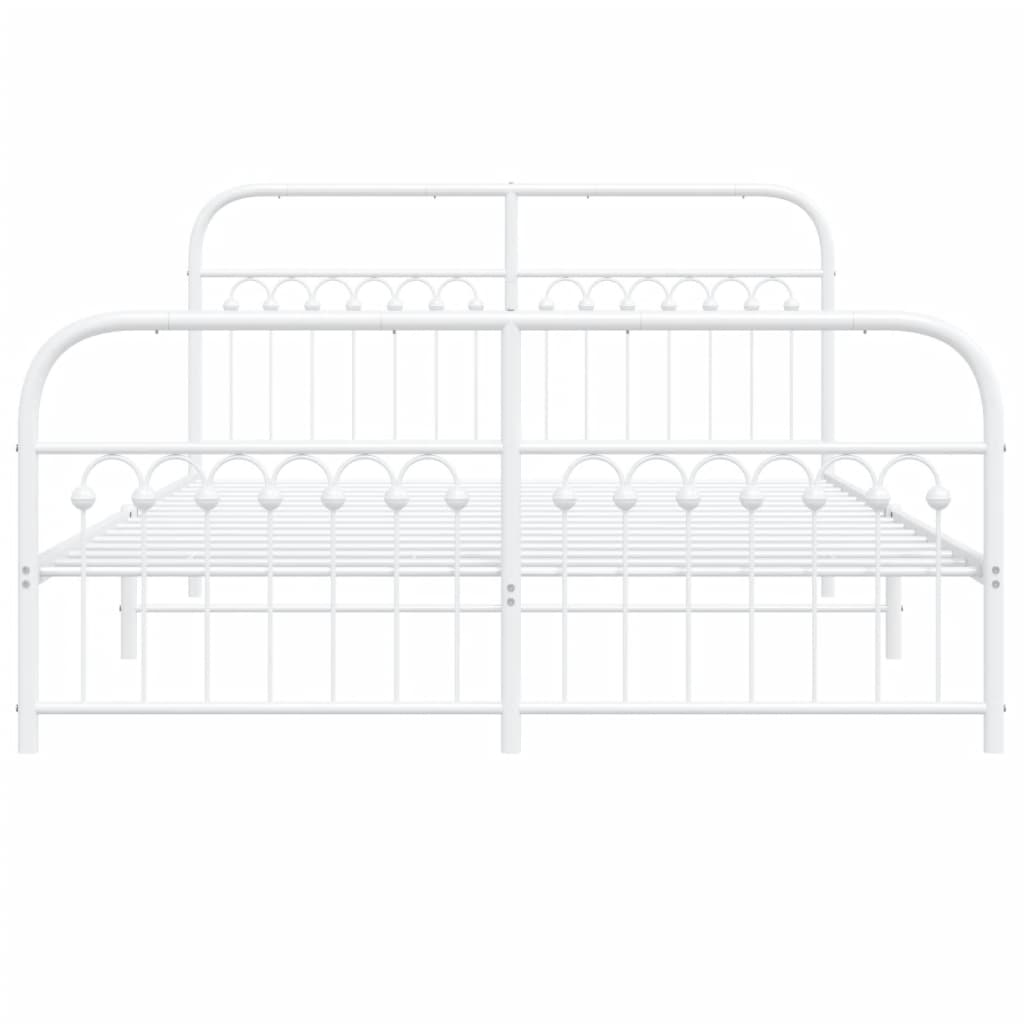 Bedframe met hoofd- en voeteneinde metaal wit 150x200 cm is nu te koop bij PeponiXL, paradijselijk wonen!