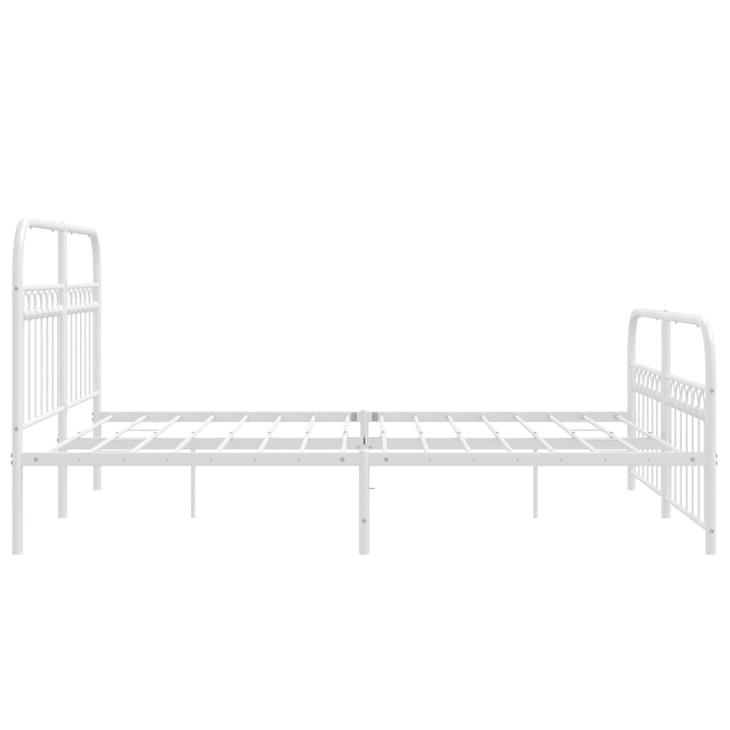 Bedframe met hoofd- en voeteneinde metaal wit 150x200 cm is nu te koop bij PeponiXL, paradijselijk wonen!