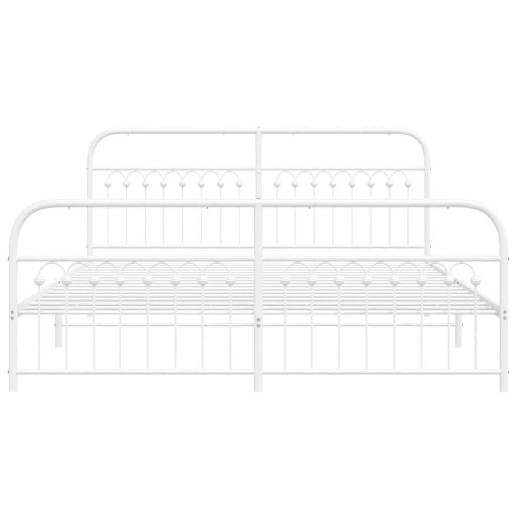 Bedframe met hoofd- en voeteneinde metaal wit 183x203 cm is nu te koop bij PeponiXL, paradijselijk wonen!