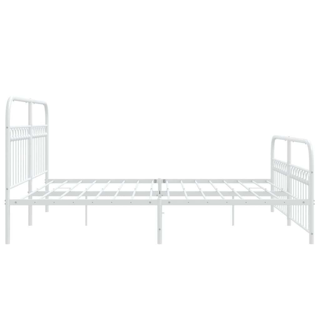 Bedframe met hoofd- en voeteneinde metaal wit 183x203 cm is nu te koop bij PeponiXL, paradijselijk wonen!