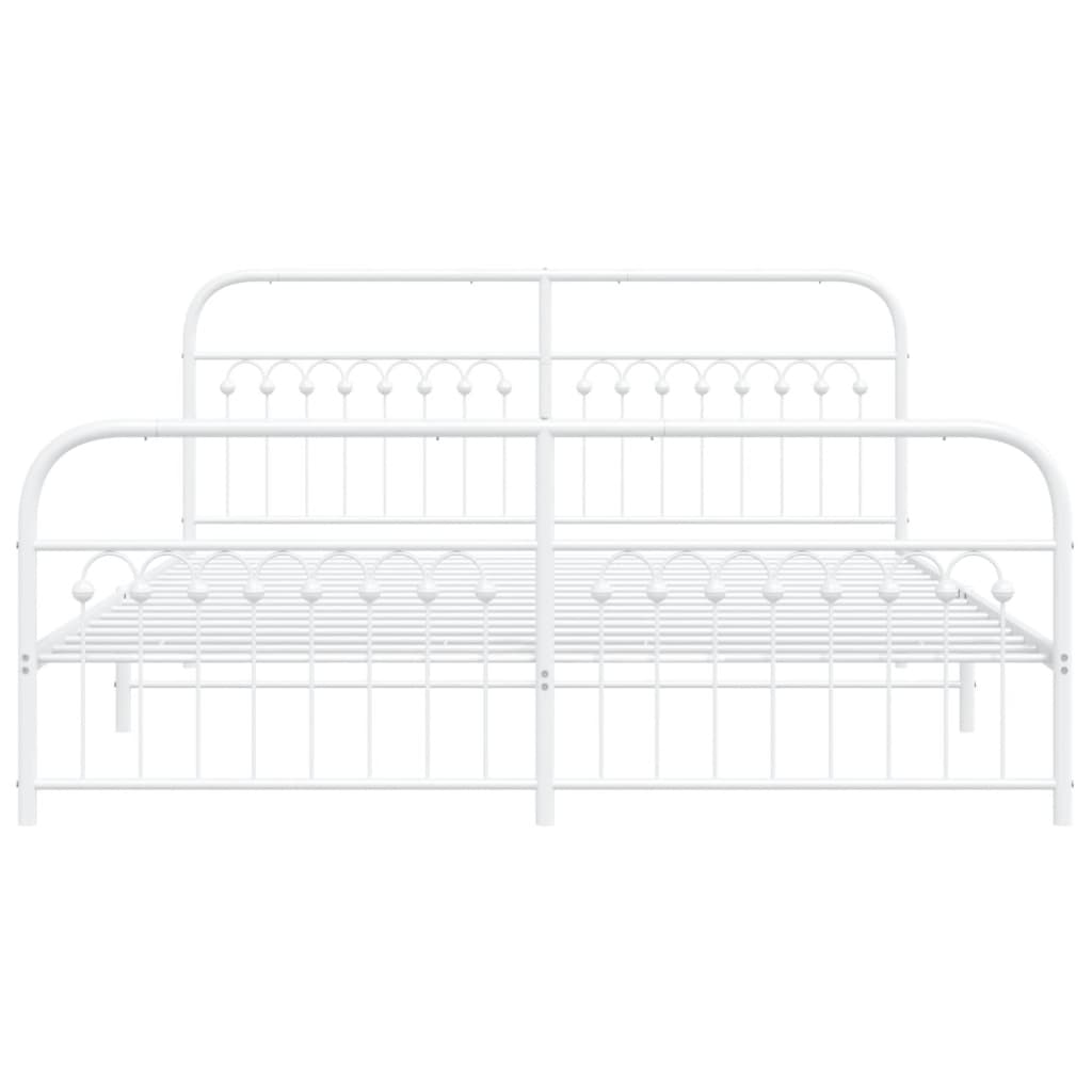 Bedframe met hoofd- en voeteneinde metaal wit 183x213 cm is nu te koop bij PeponiXL, paradijselijk wonen!