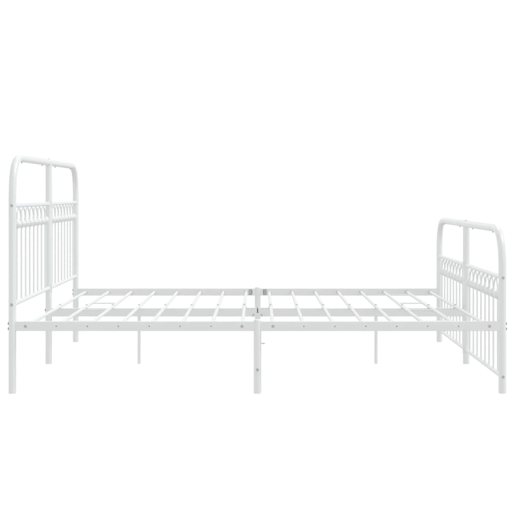 Bedframe met hoofd- en voeteneinde metaal wit 183x213 cm is nu te koop bij PeponiXL, paradijselijk wonen!