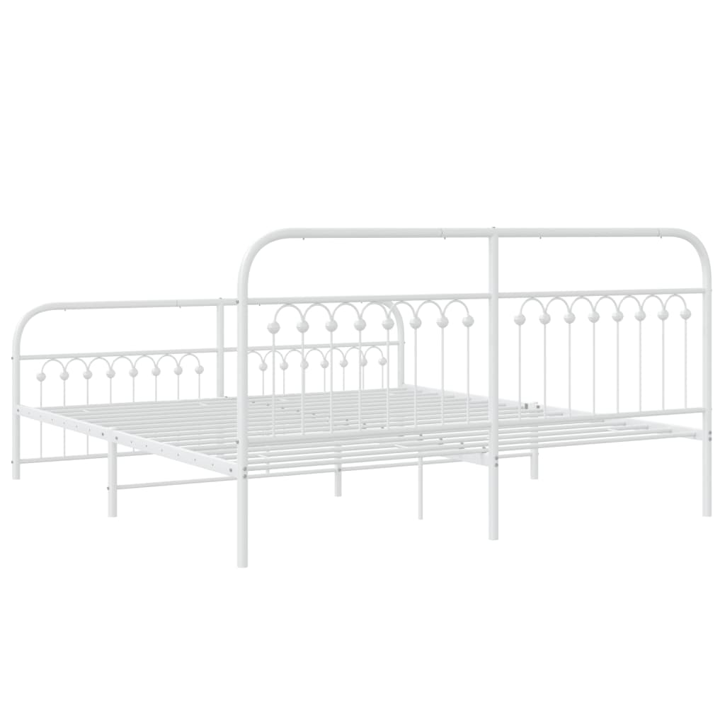 Bedframe met hoofd- en voeteneinde metaal wit 183x213 cm is nu te koop bij PeponiXL, paradijselijk wonen!