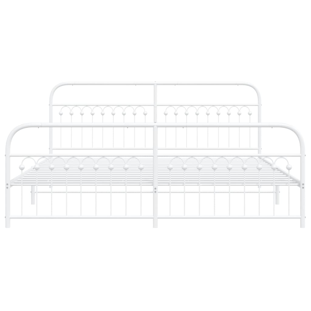 Bedframe met hoofd- en voeteneinde metaal wit 193x203 cm is nu te koop bij PeponiXL, paradijselijk wonen!