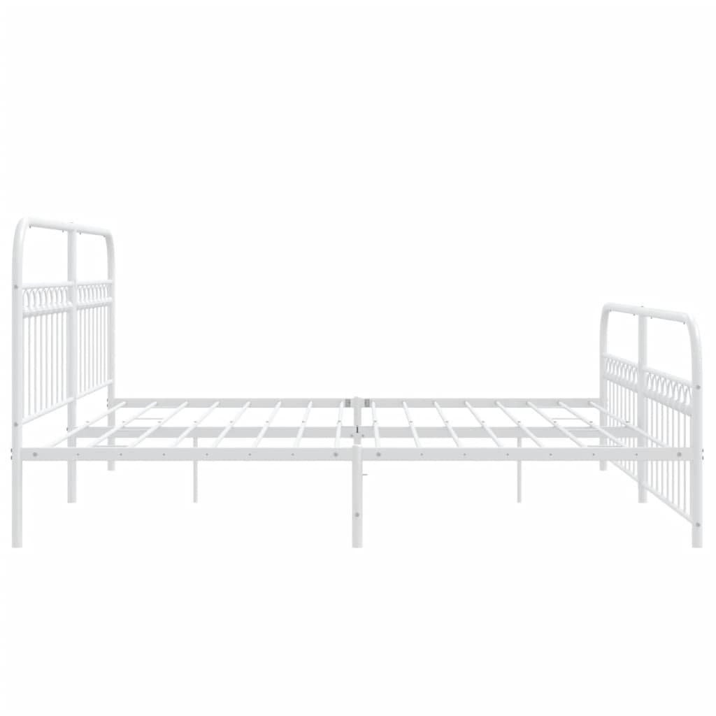 Bedframe met hoofd- en voeteneinde metaal wit 193x203 cm is nu te koop bij PeponiXL, paradijselijk wonen!