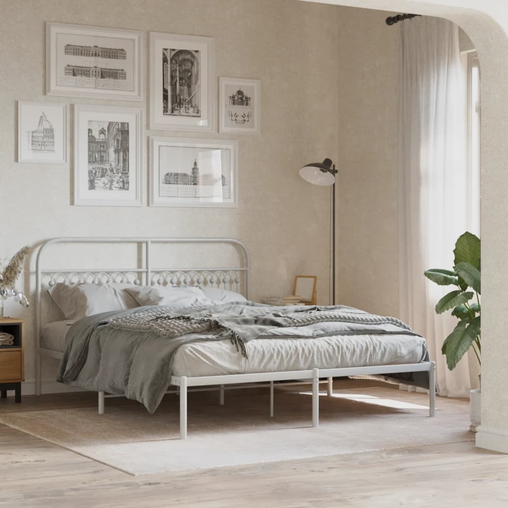 Vervangend hoofdbord 150 cm metaal wit is nu te koop bij PeponiXL, paradijselijk wonen!