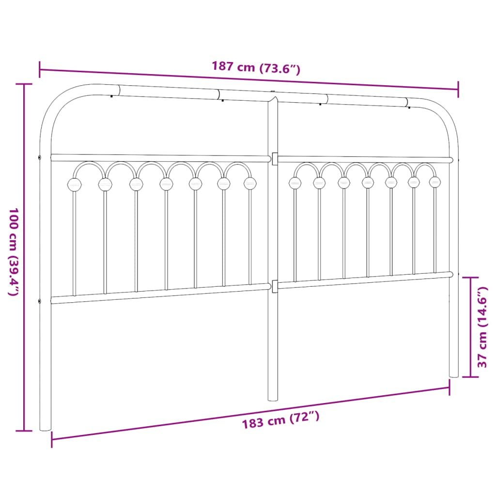 Vervangend hoofdbord 180 cm metaal wit is nu te koop bij PeponiXL, paradijselijk wonen!