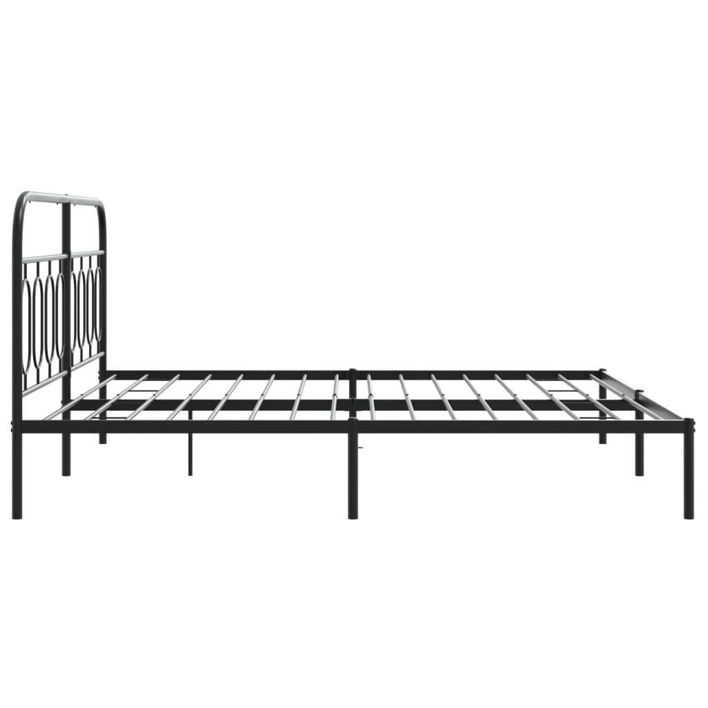 Bedframe met hoofdbord metaal zwart 183x213 cm is nu te koop bij PeponiXL, paradijselijk wonen!