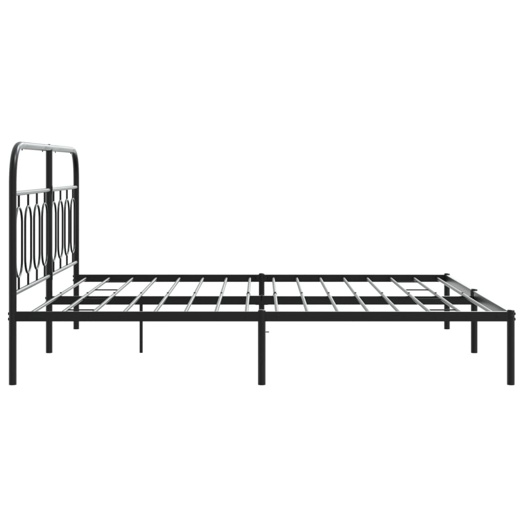 Bedframe met hoofdbord metaal zwart 193x203 cm is nu te koop bij PeponiXL, paradijselijk wonen!