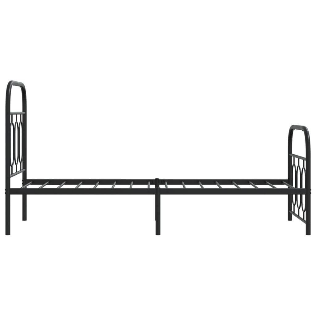 Bedframe met hoofd- en voeteneinde metaal zwart 75x190 cm is nu te koop bij PeponiXL, paradijselijk wonen!
