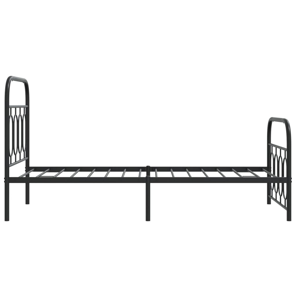 Bedframe met hoofd- en voeteneinde metaal zwart 80x200 cm is nu te koop bij PeponiXL, paradijselijk wonen!