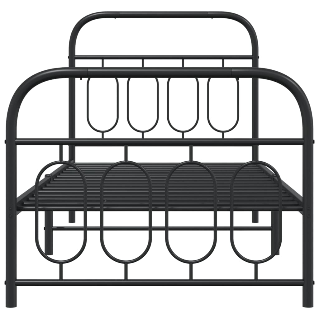 Bedframe met hoofd- en voeteneinde metaal zwart 90x200 cm is nu te koop bij PeponiXL, paradijselijk wonen!