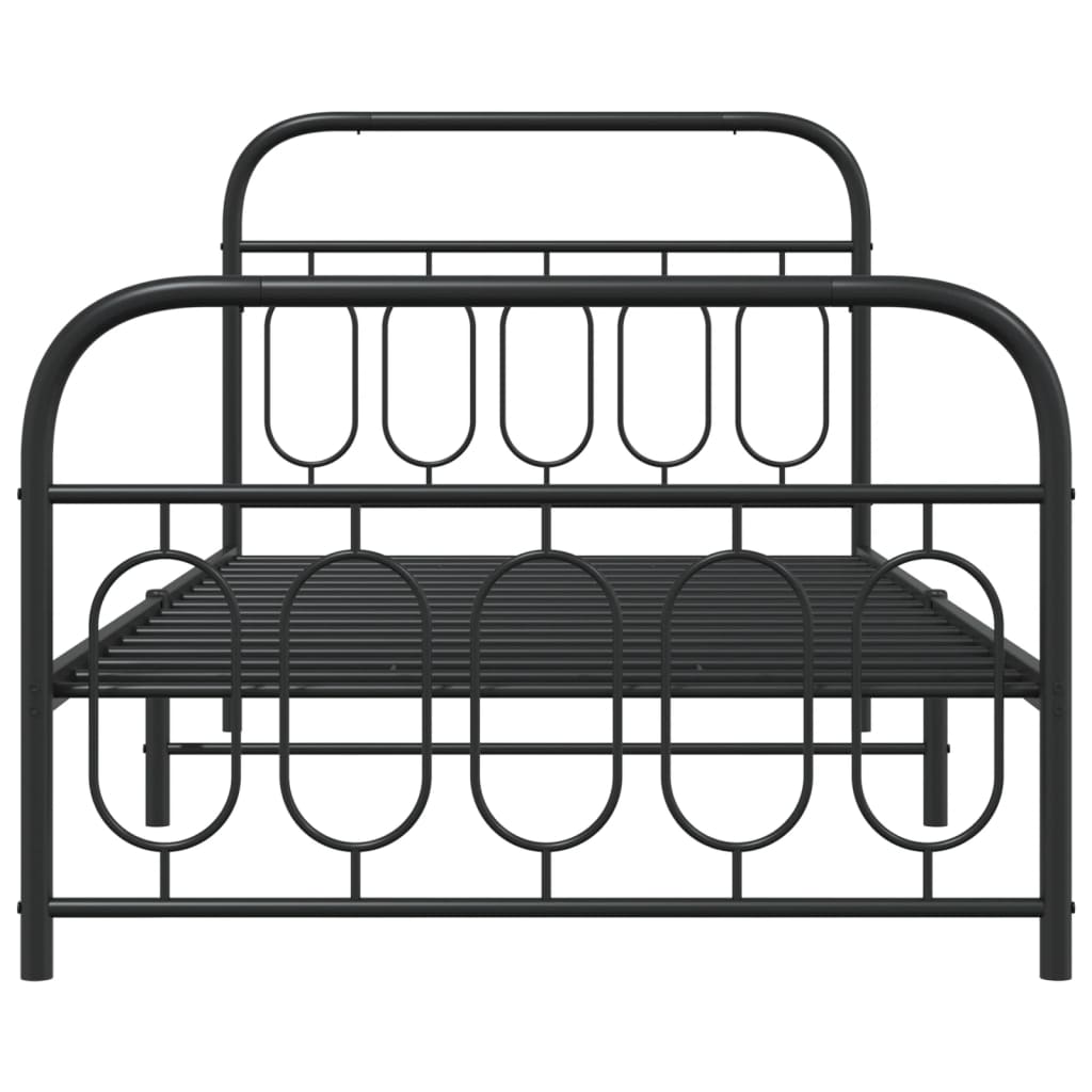 Bedframe met hoofd- en voeteneinde metaal zwart 107x203 cm is nu te koop bij PeponiXL, paradijselijk wonen!