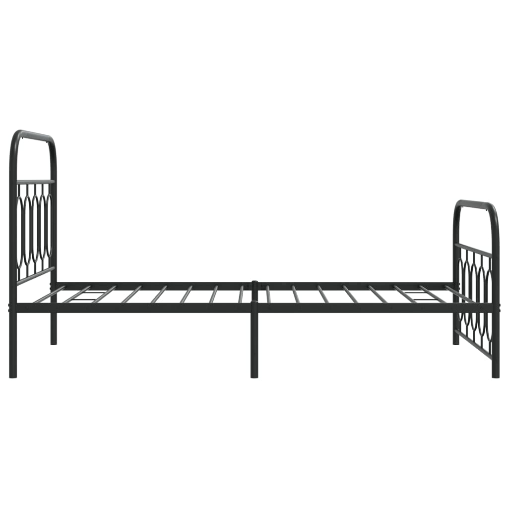 Bedframe met hoofd- en voeteneinde metaal zwart 107x203 cm is nu te koop bij PeponiXL, paradijselijk wonen!