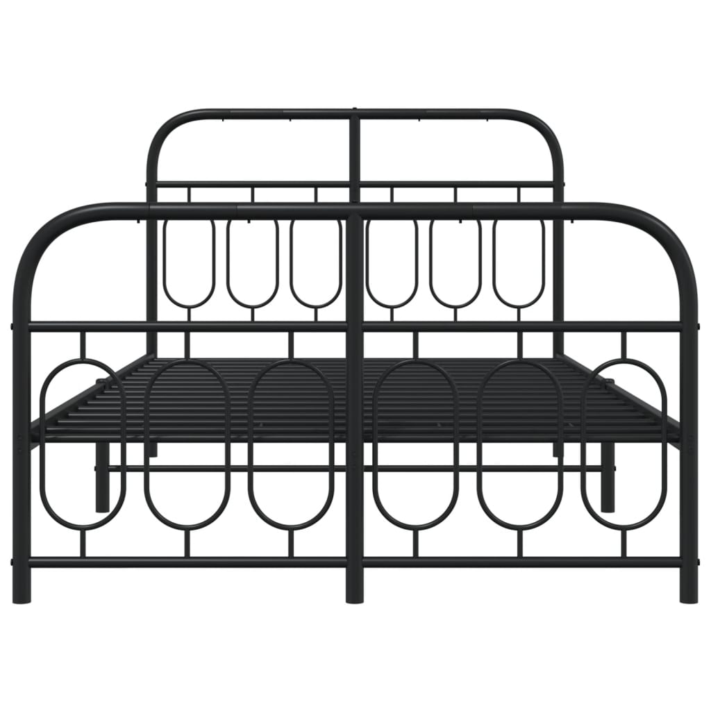 Bedframe met hoofd- en voeteneinde metaal zwart 120x190 cm is nu te koop bij PeponiXL, paradijselijk wonen!