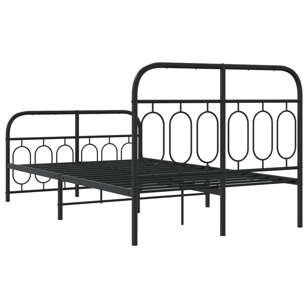 Bedframe met hoofd- en voeteneinde metaal zwart 120x190 cm is nu te koop bij PeponiXL, paradijselijk wonen!