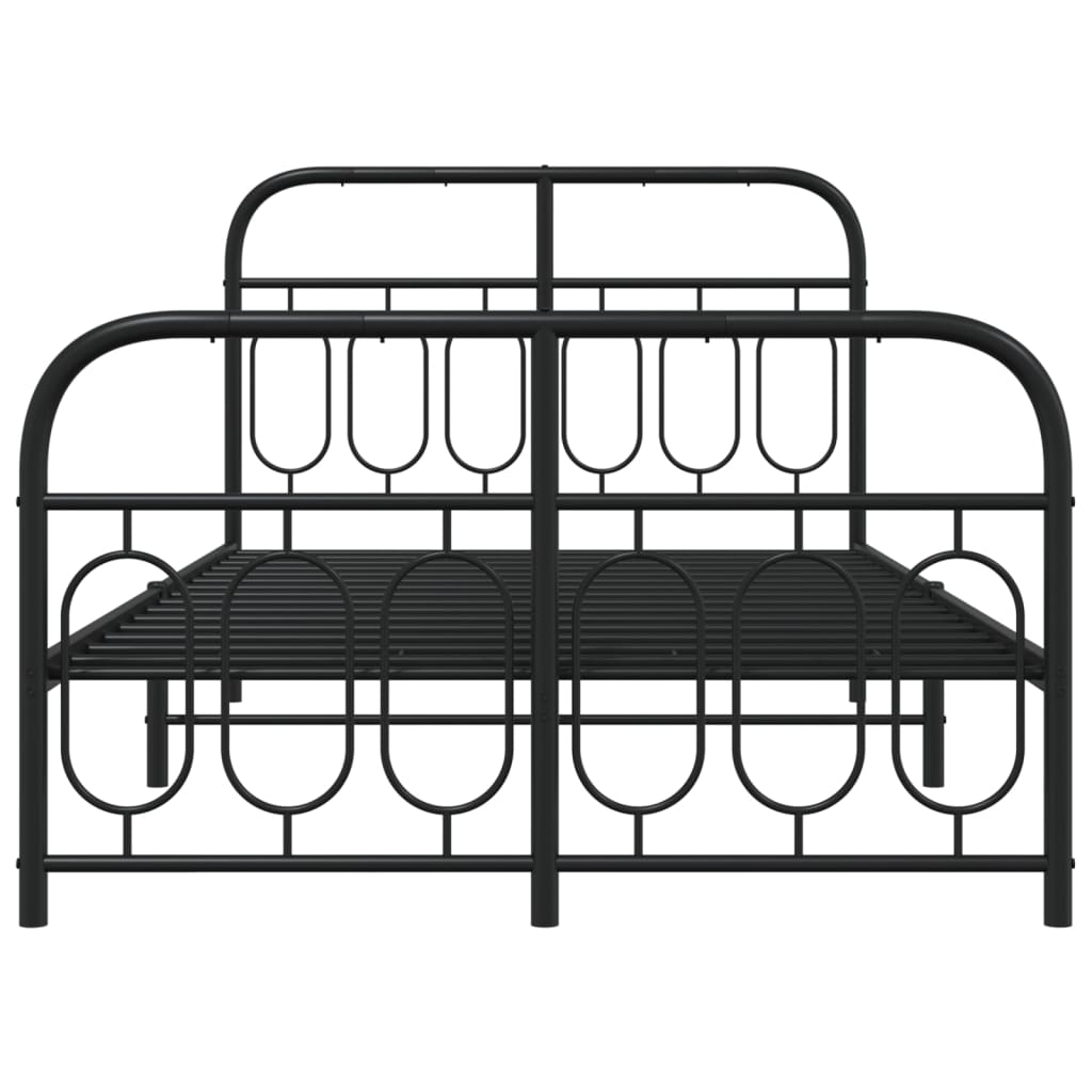 Bedframe met hoofd- en voeteneinde metaal zwart 120x200 cm is nu te koop bij PeponiXL, paradijselijk wonen!