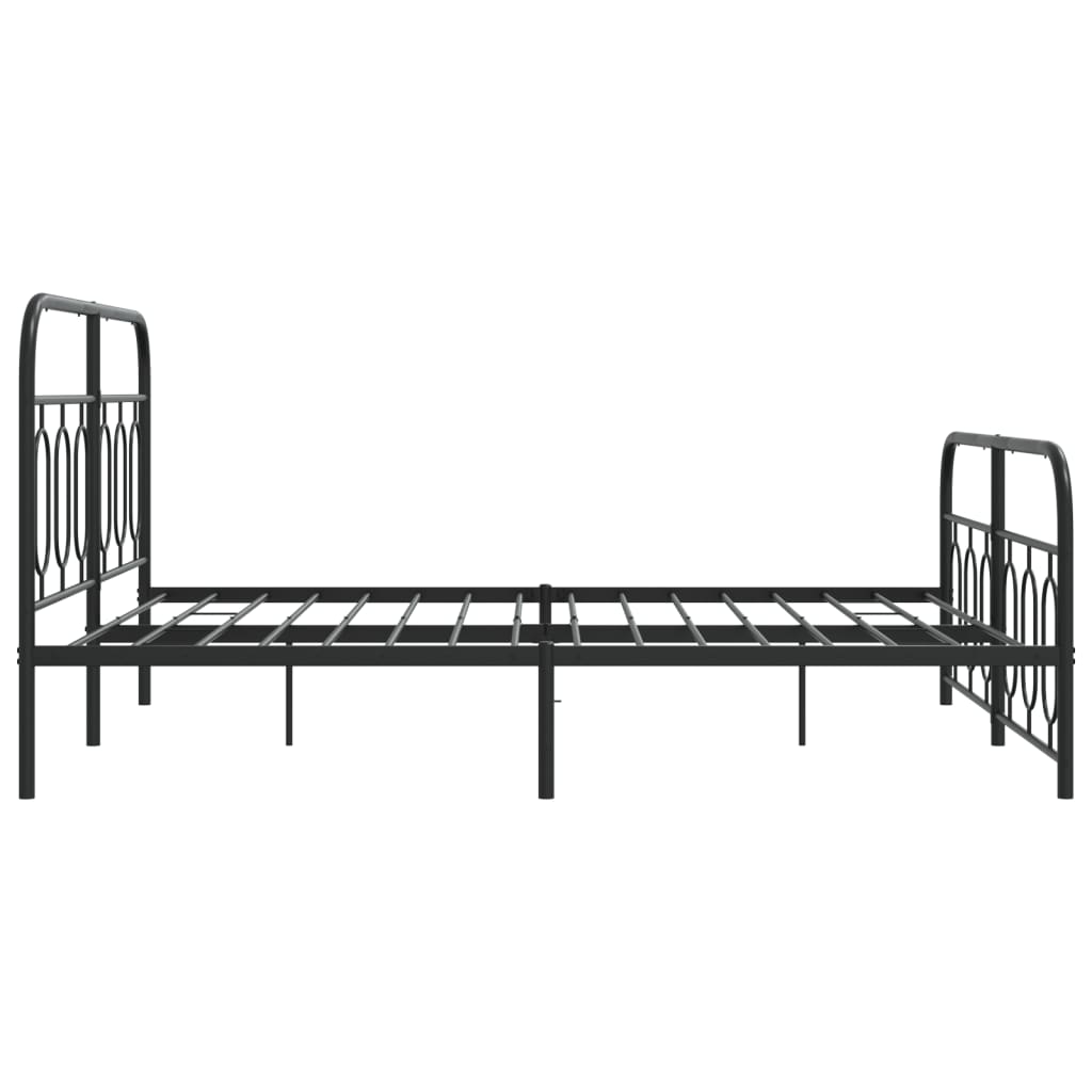 Bedframe met hoofd- en voeteneinde metaal zwart 135x190 cm is nu te koop bij PeponiXL, paradijselijk wonen!