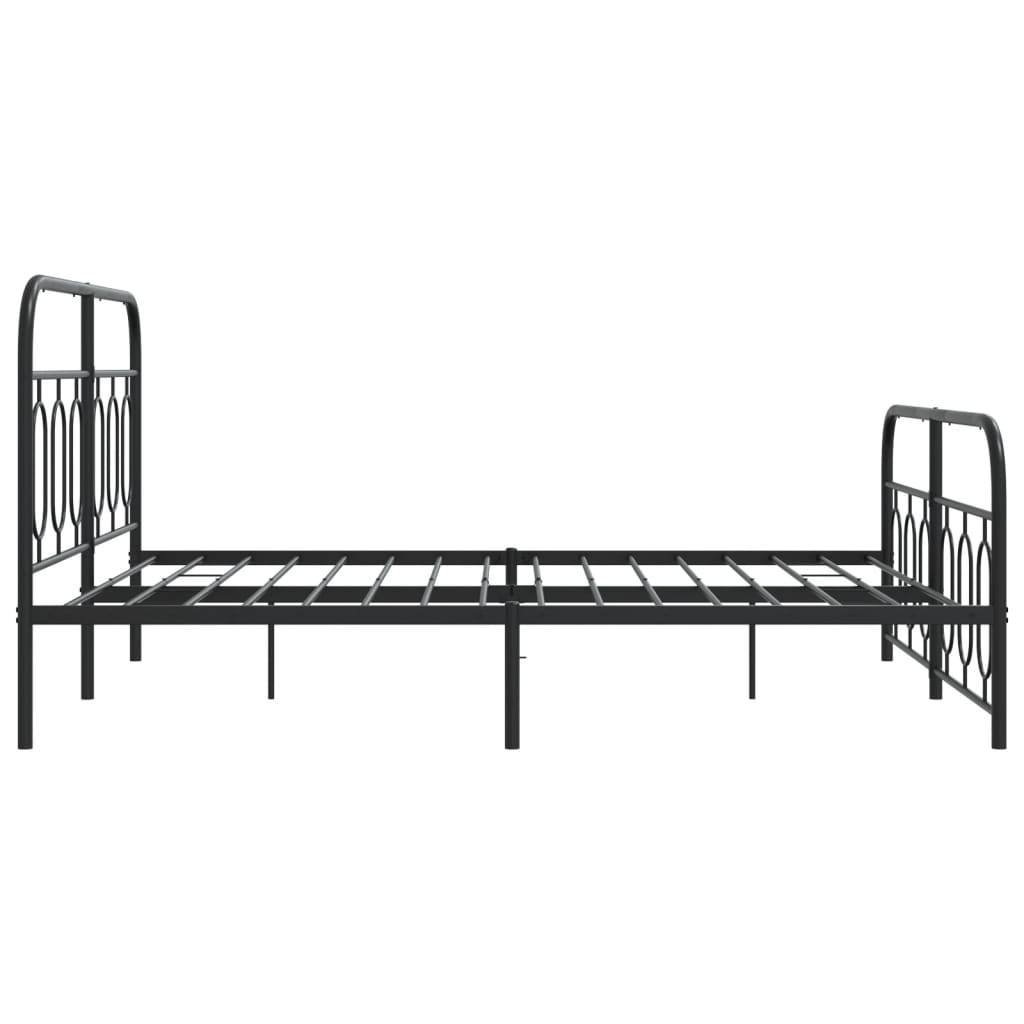 Bedframe met hoofd- en voeteneinde metaal zwart 140x190 cm is nu te koop bij PeponiXL, paradijselijk wonen!