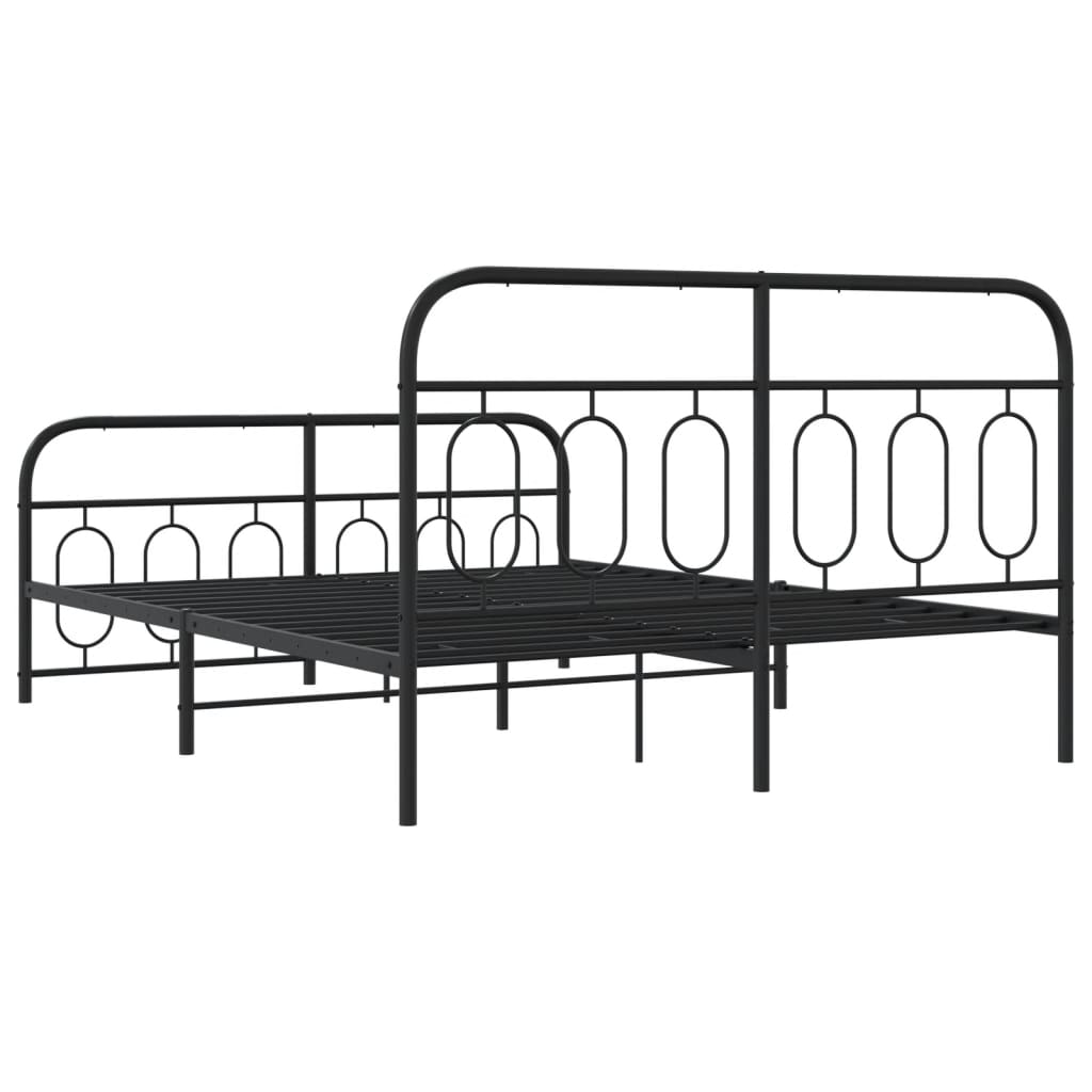 Bedframe met hoofd- en voeteneinde metaal zwart 140x190 cm is nu te koop bij PeponiXL, paradijselijk wonen!