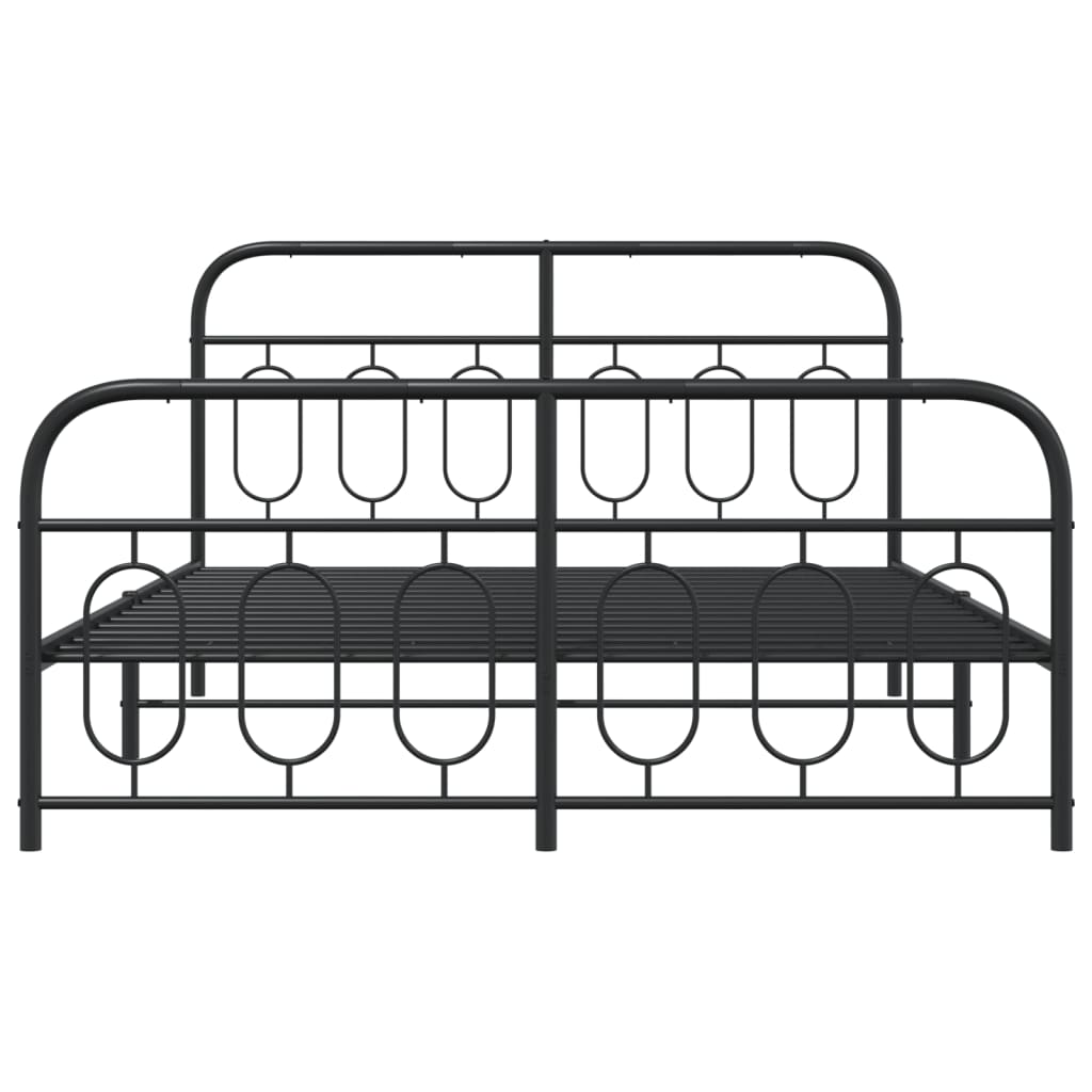 Bedframe met hoofd- en voeteneinde metaal zwart 140x200 cm is nu te koop bij PeponiXL, paradijselijk wonen!