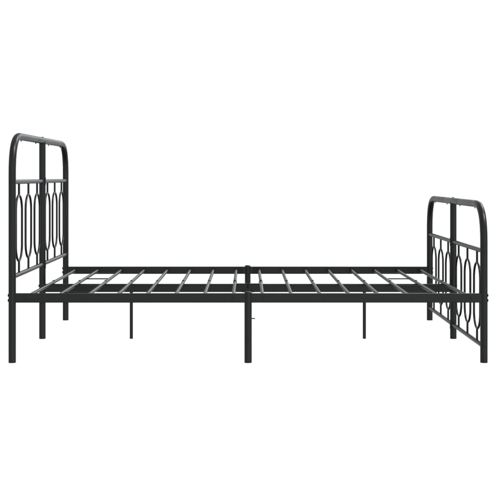 Bedframe met hoofd- en voeteneinde metaal zwart 140x200 cm is nu te koop bij PeponiXL, paradijselijk wonen!