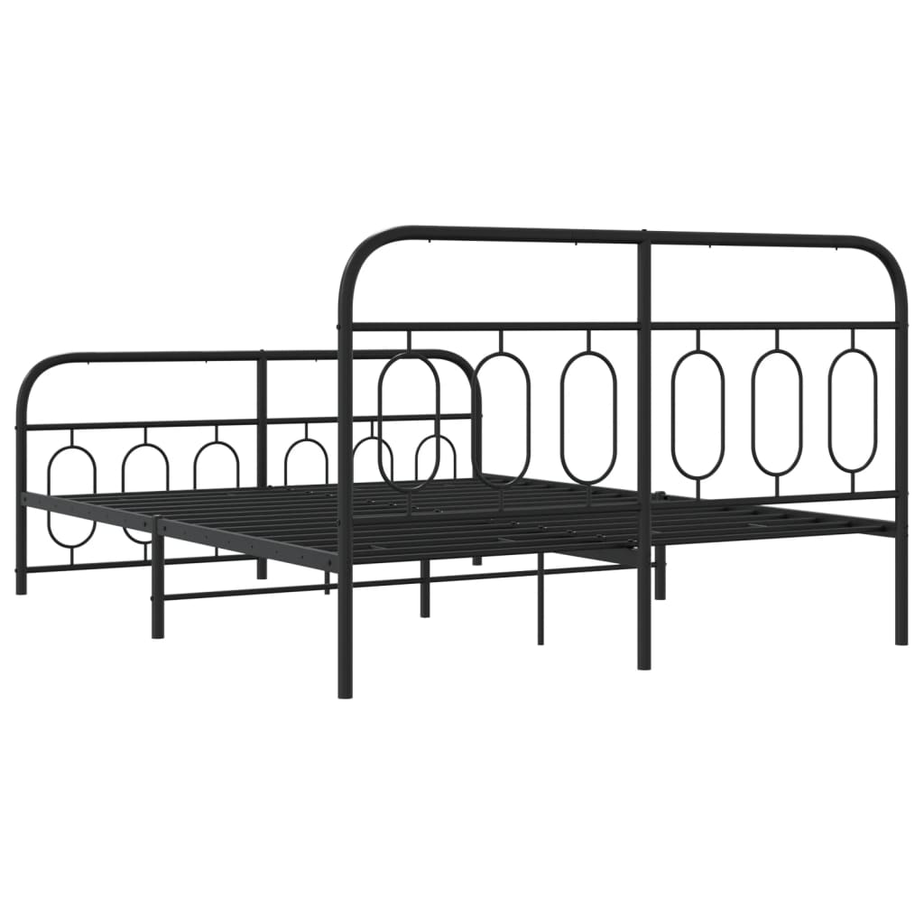 Bedframe met hoofd- en voeteneinde metaal zwart 140x200 cm is nu te koop bij PeponiXL, paradijselijk wonen!