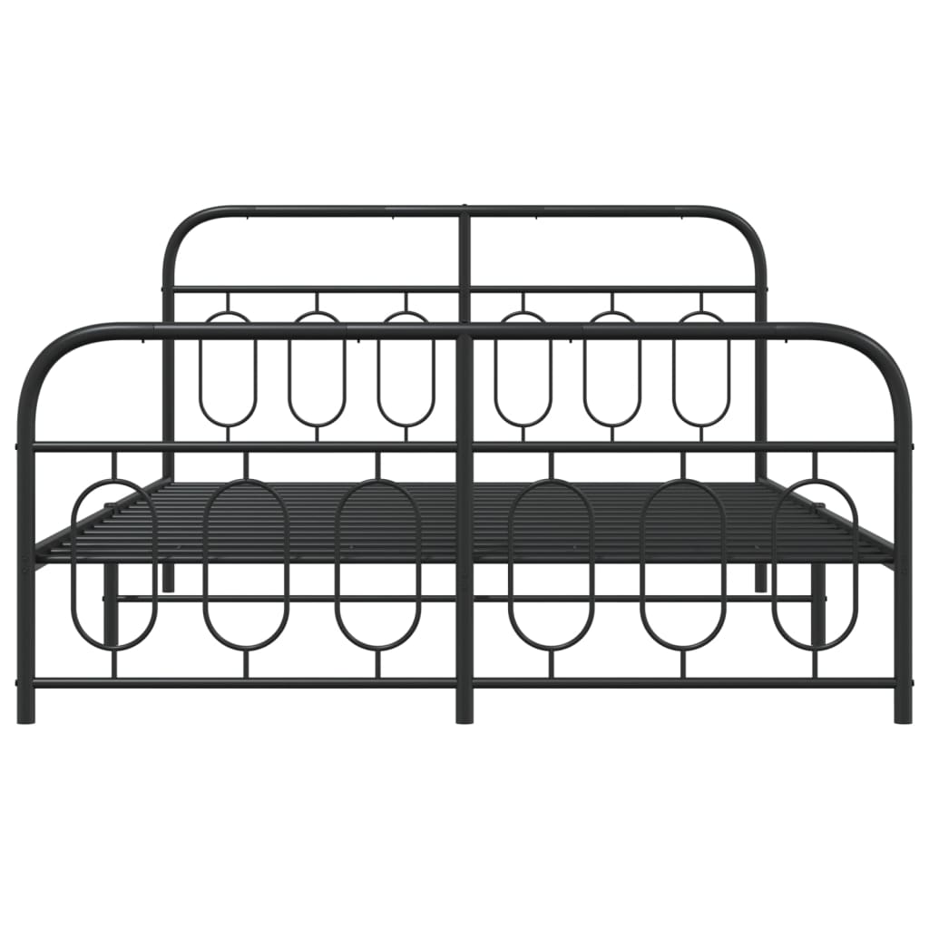 Bedframe met hoofd- en voeteneinde metaal zwart 150x200 cm is nu te koop bij PeponiXL, paradijselijk wonen!