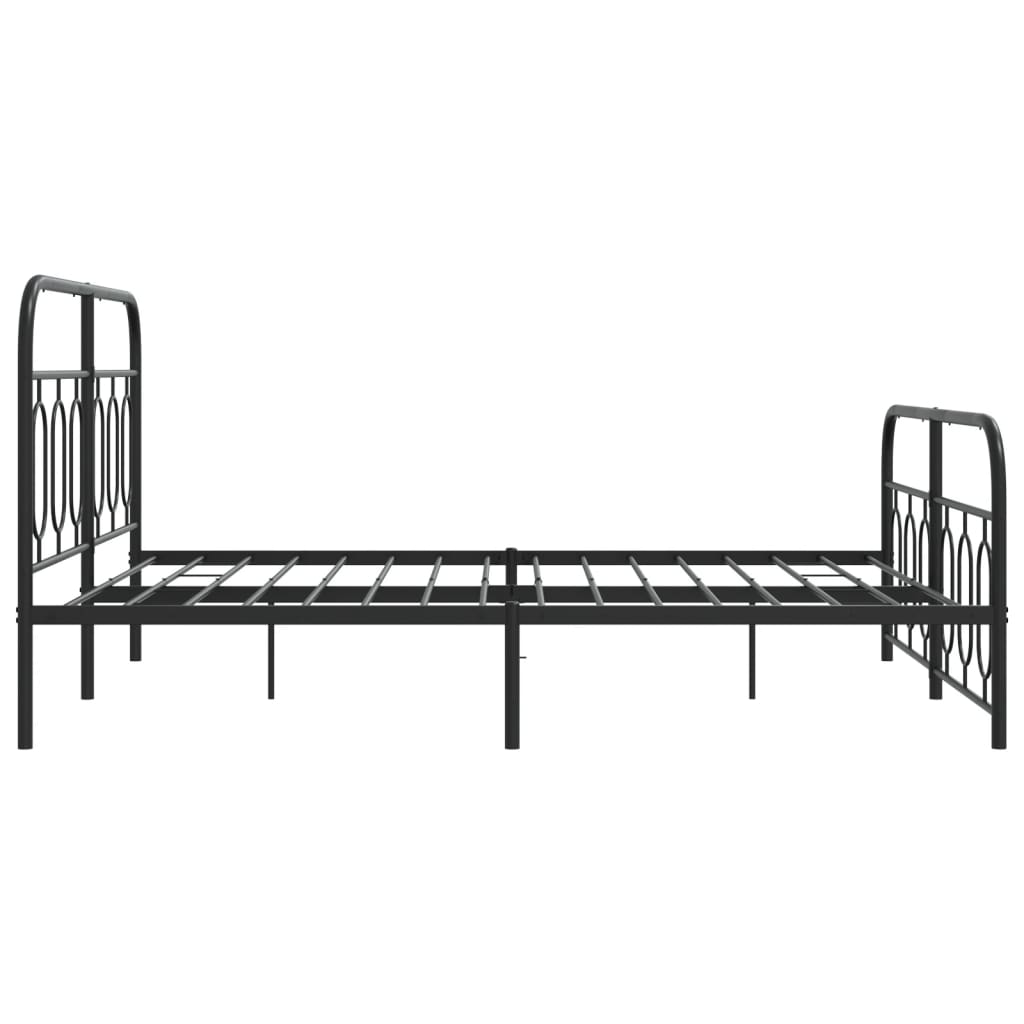 Bedframe met hoofd- en voeteneinde metaal zwart 150x200 cm is nu te koop bij PeponiXL, paradijselijk wonen!