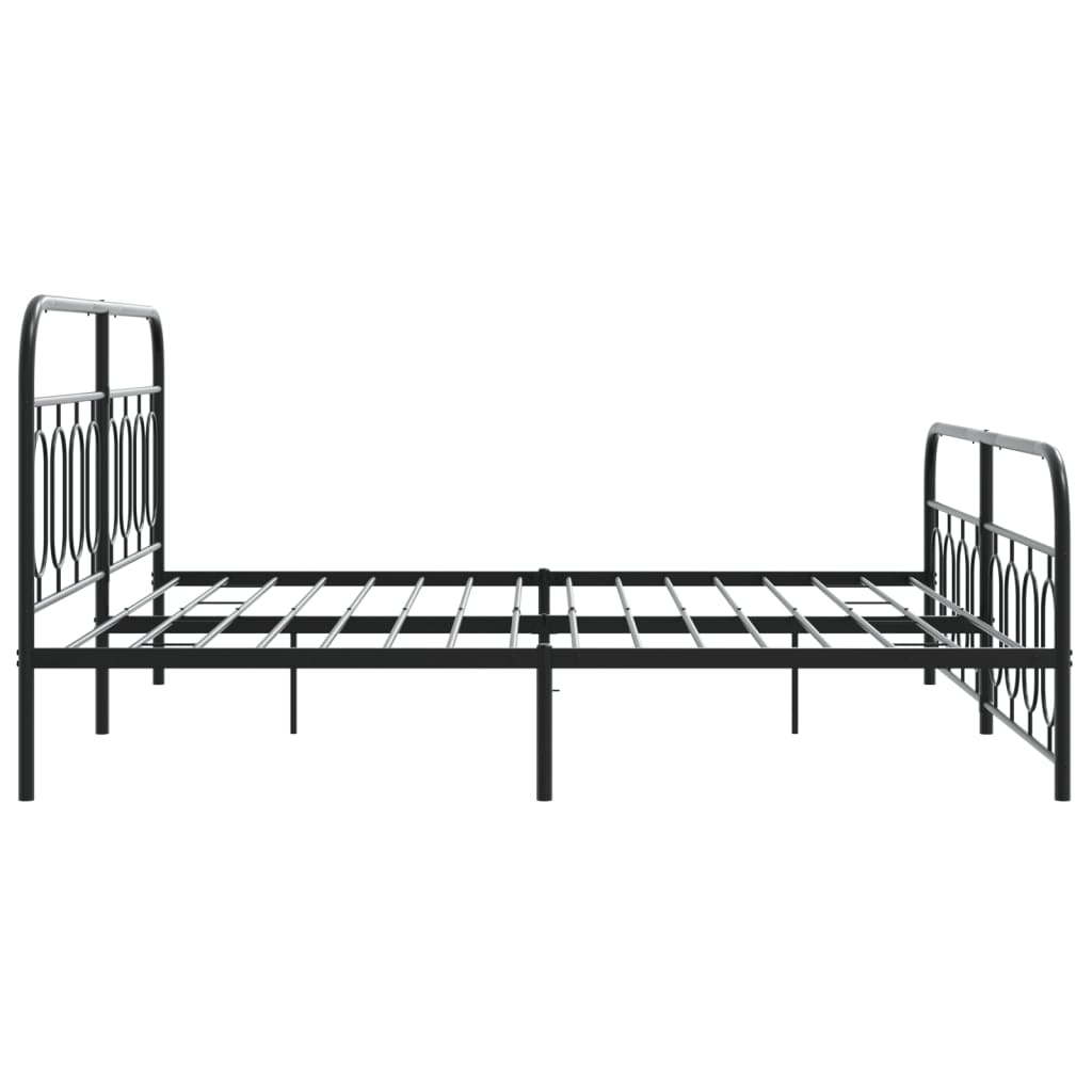 Bedframe met hoofd- en voeteneinde metaal zwart 193x203 cm is nu te koop bij PeponiXL, paradijselijk wonen!
