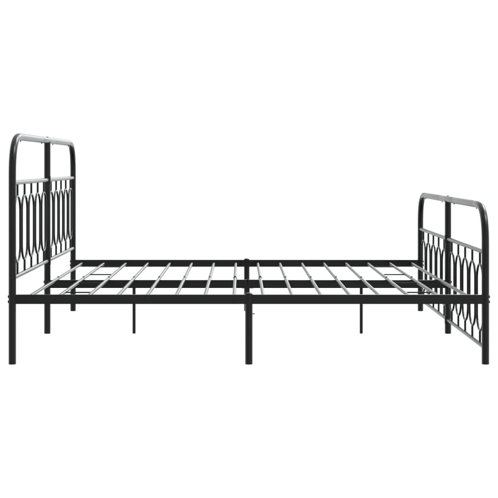 Bedframe met hoofd- en voeteneinde metaal zwart 200x200 cm is nu te koop bij PeponiXL, paradijselijk wonen!