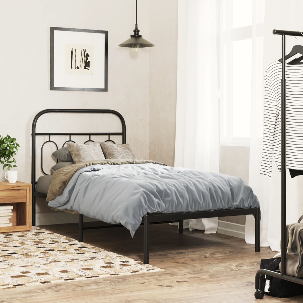 Vervangend hoofdbord 90 cm metaal zwart is nu te koop bij PeponiXL, paradijselijk wonen!