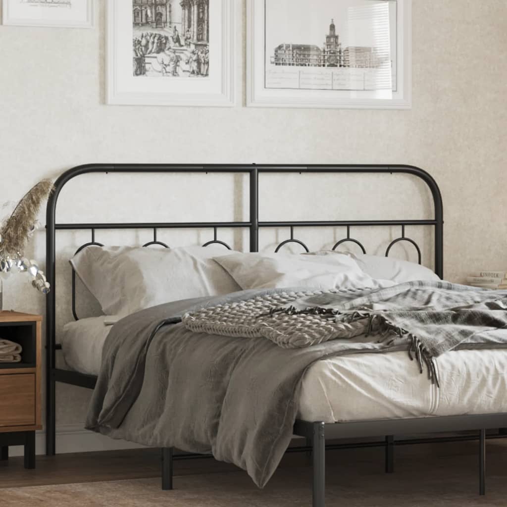 Vervangend hoofdbord 137 cm metaal zwart is nu te koop bij PeponiXL, paradijselijk wonen!