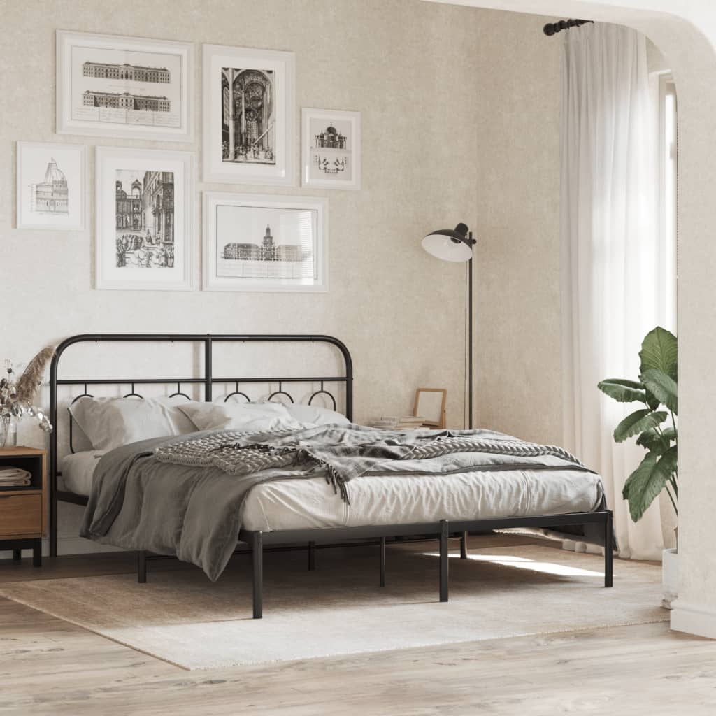 Vervangend hoofdbord 150 cm metaal zwart is nu te koop bij PeponiXL, paradijselijk wonen!