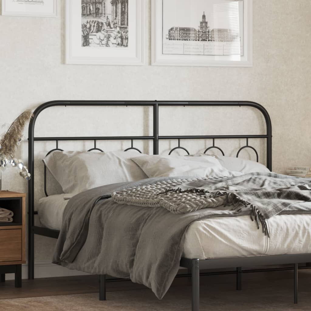 Vervangend hoofdbord 150 cm metaal zwart is nu te koop bij PeponiXL, paradijselijk wonen!