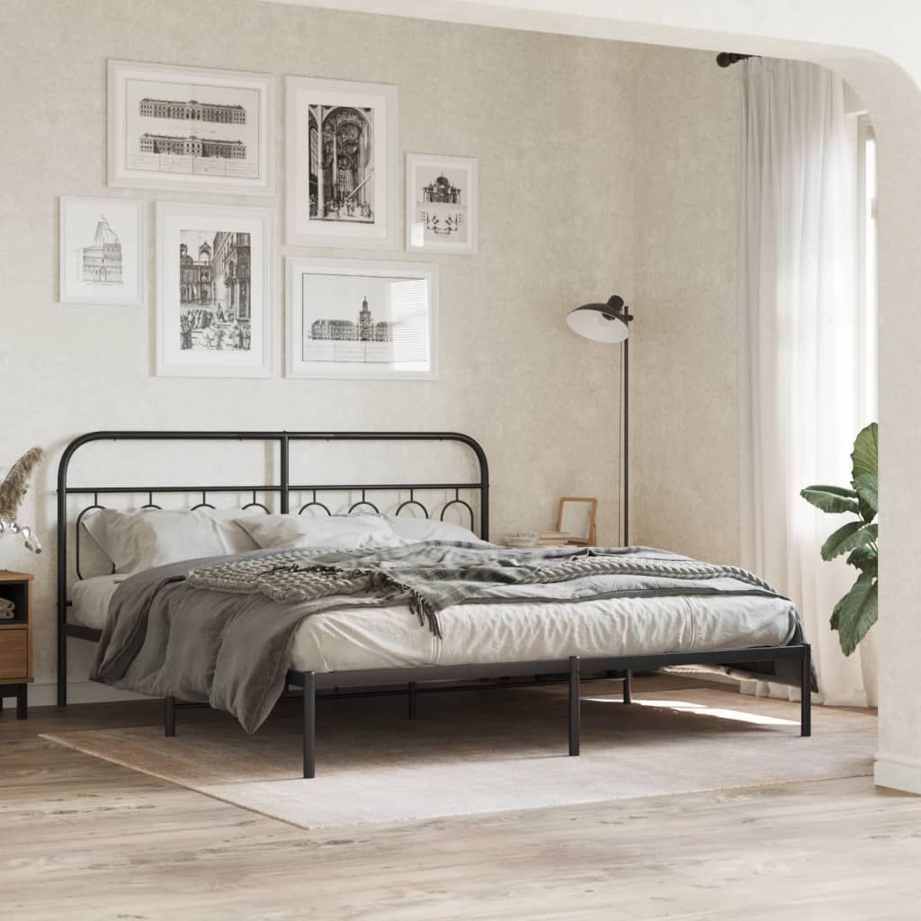 Vervangend hoofdbord 160 cm metaal zwart is nu te koop bij PeponiXL, paradijselijk wonen!
