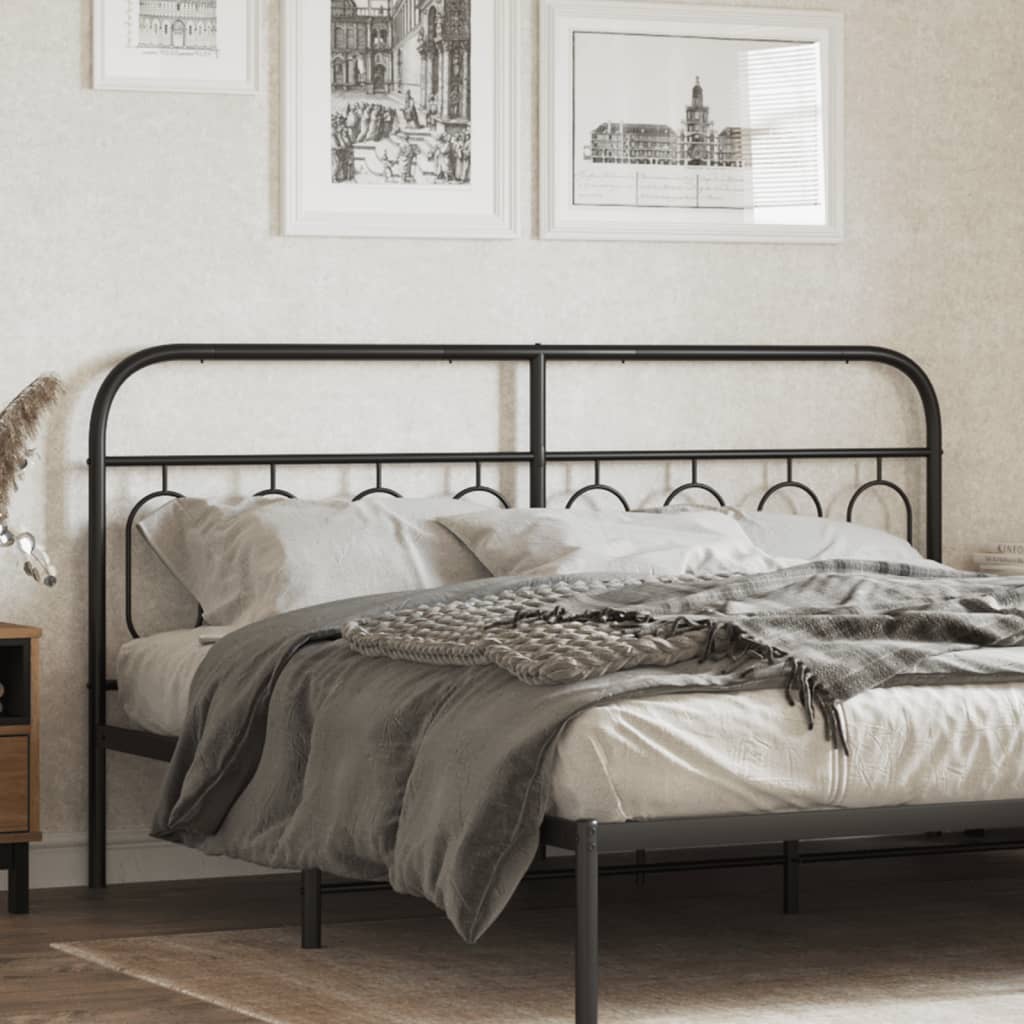 Vervangend hoofdbord 183 cm metaal zwart is nu te koop bij PeponiXL, paradijselijk wonen!