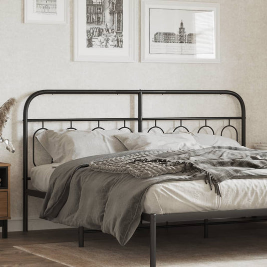 Vervangend hoofdbord 183 cm metaal zwart is nu te koop bij PeponiXL, paradijselijk wonen!