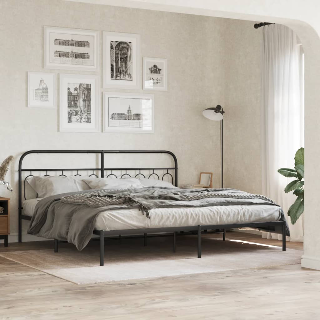 Vervangend hoofdbord 200 cm metaal zwart is nu te koop bij PeponiXL, paradijselijk wonen!
