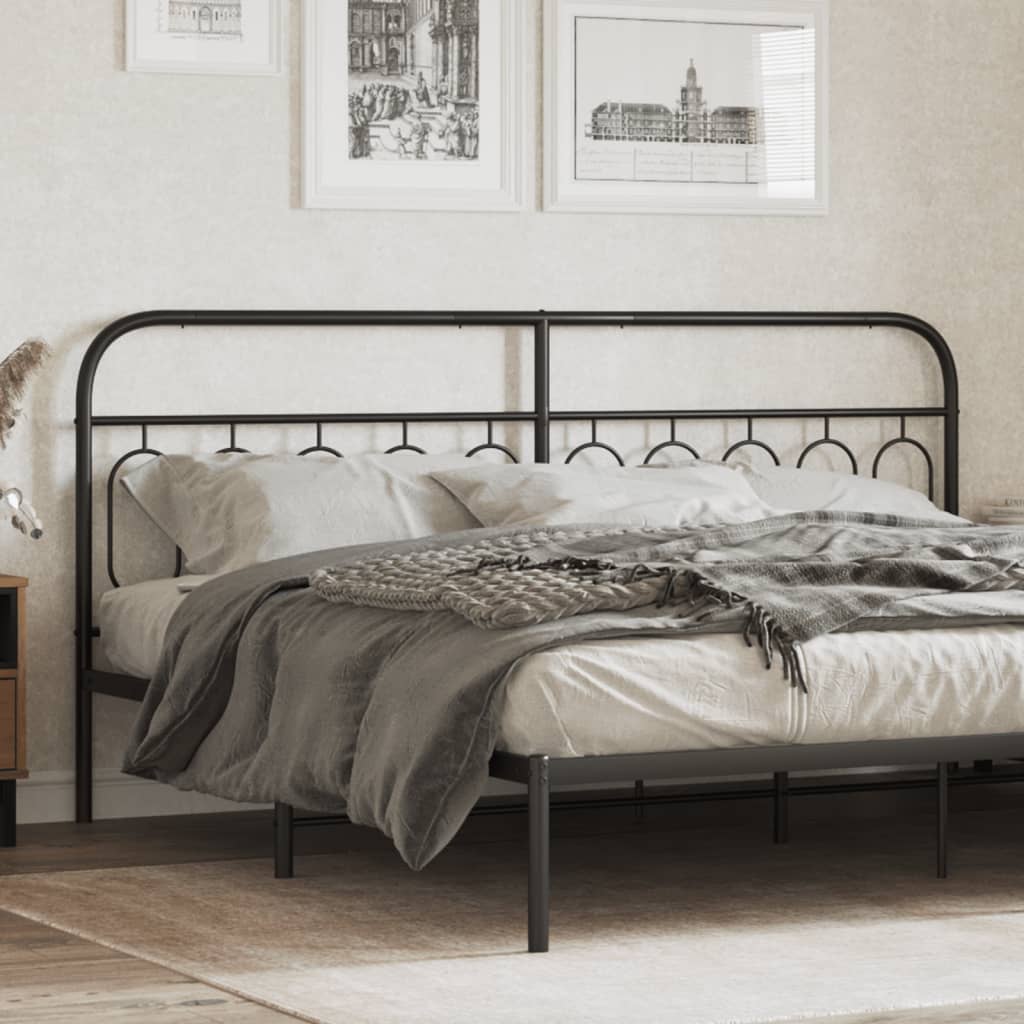 Vervangend hoofdbord 200 cm metaal zwart is nu te koop bij PeponiXL, paradijselijk wonen!