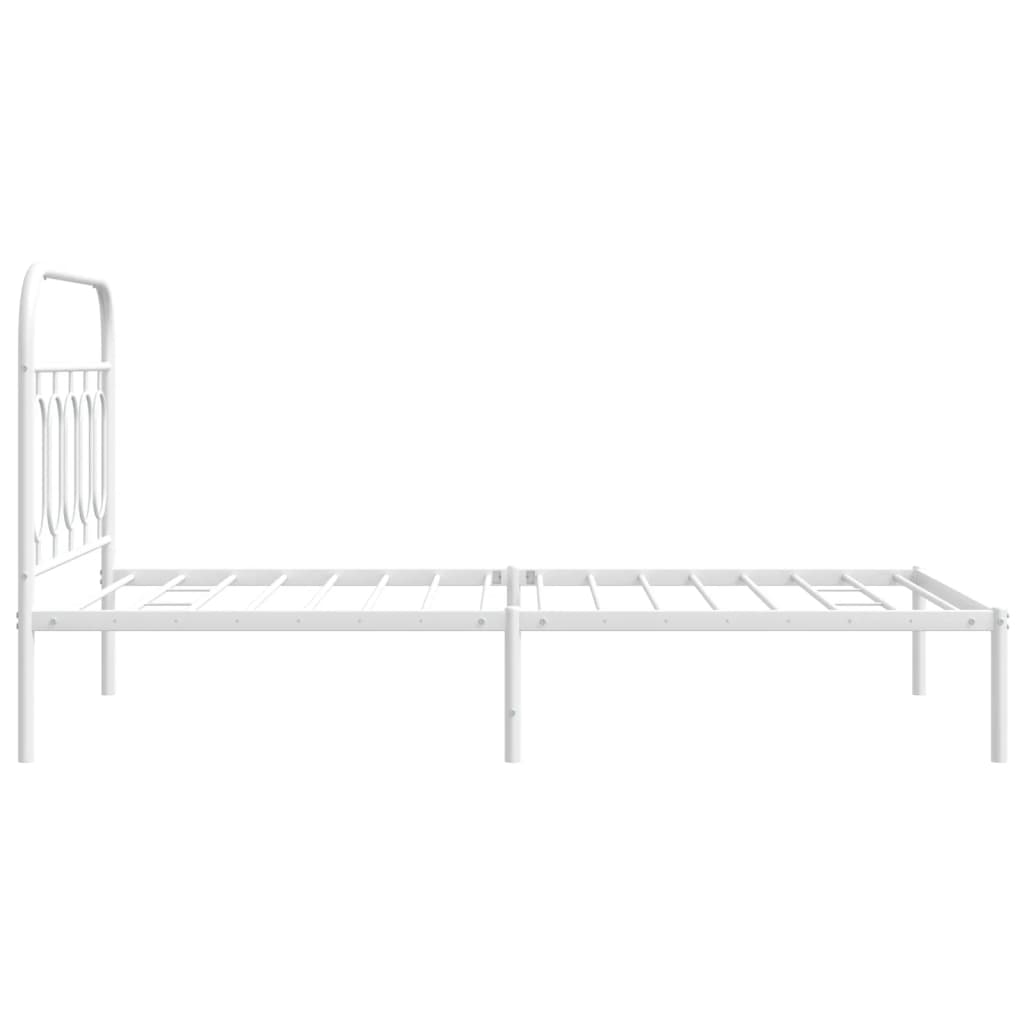 Bedframe met hoofdbord metaal wit 100x190 cm is nu te koop bij PeponiXL, paradijselijk wonen!