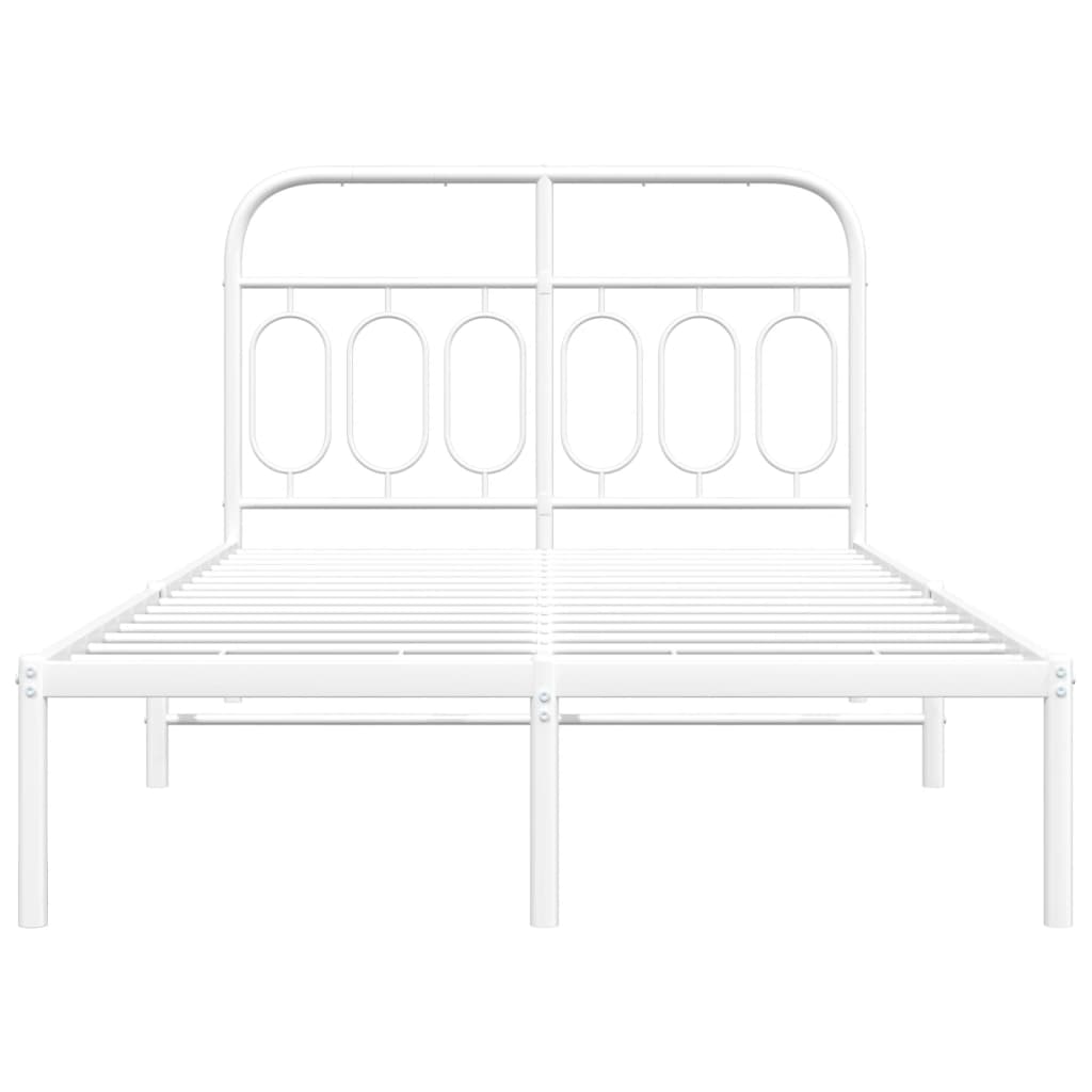 Bedframe met hoofdbord metaal wit 120x190 cm is nu te koop bij PeponiXL, paradijselijk wonen!