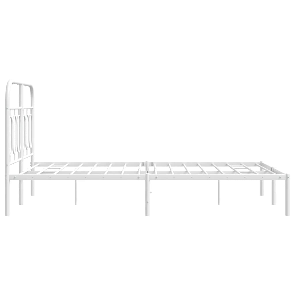 Bedframe met hoofdbord metaal wit 120x190 cm is nu te koop bij PeponiXL, paradijselijk wonen!