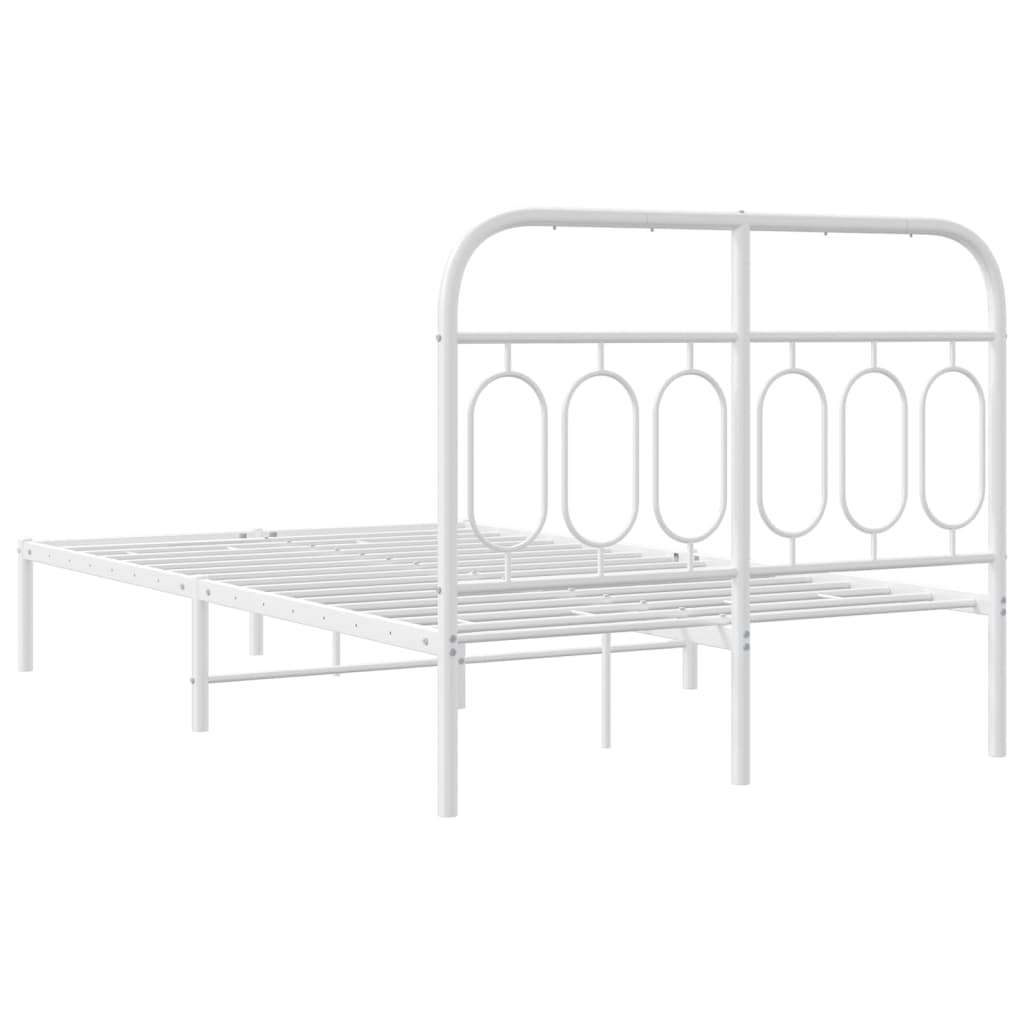 Bedframe met hoofdbord metaal wit 120x190 cm is nu te koop bij PeponiXL, paradijselijk wonen!