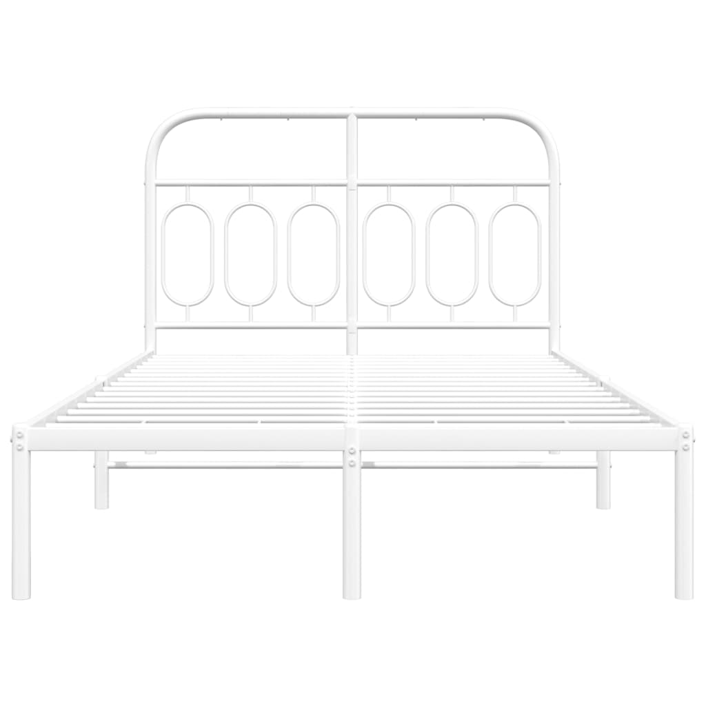 Bedframe met hoofdbord metaal wit 120x200 cm is nu te koop bij PeponiXL, paradijselijk wonen!