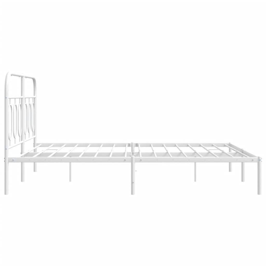 Bedframe met hoofdbord metaal wit 140x190 cm is nu te koop bij PeponiXL, paradijselijk wonen!