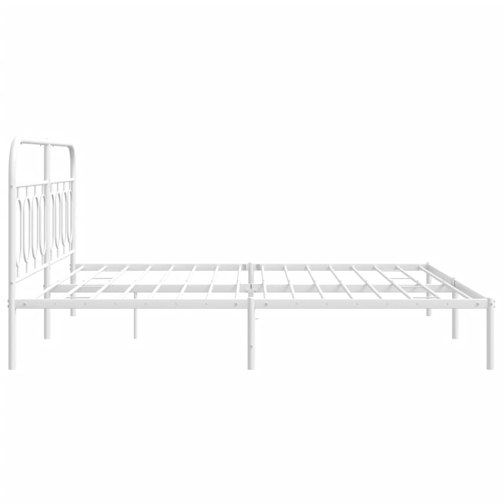 Bedframe met hoofdbord metaal wit 183x213 cm is nu te koop bij PeponiXL, paradijselijk wonen!