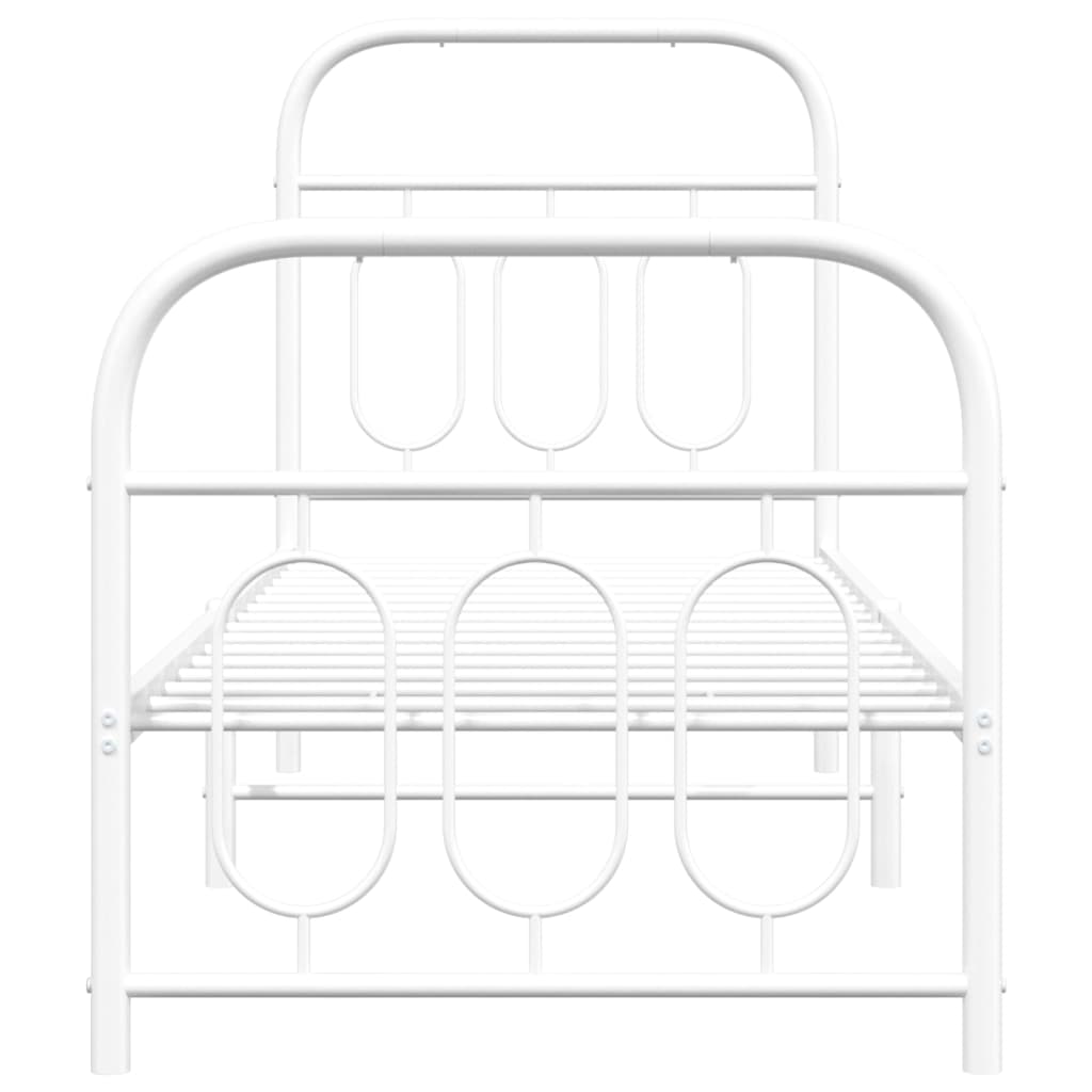 Bedframe met hoofd- en voeteneinde metaal wit 75x190 cm is nu te koop bij PeponiXL, paradijselijk wonen!