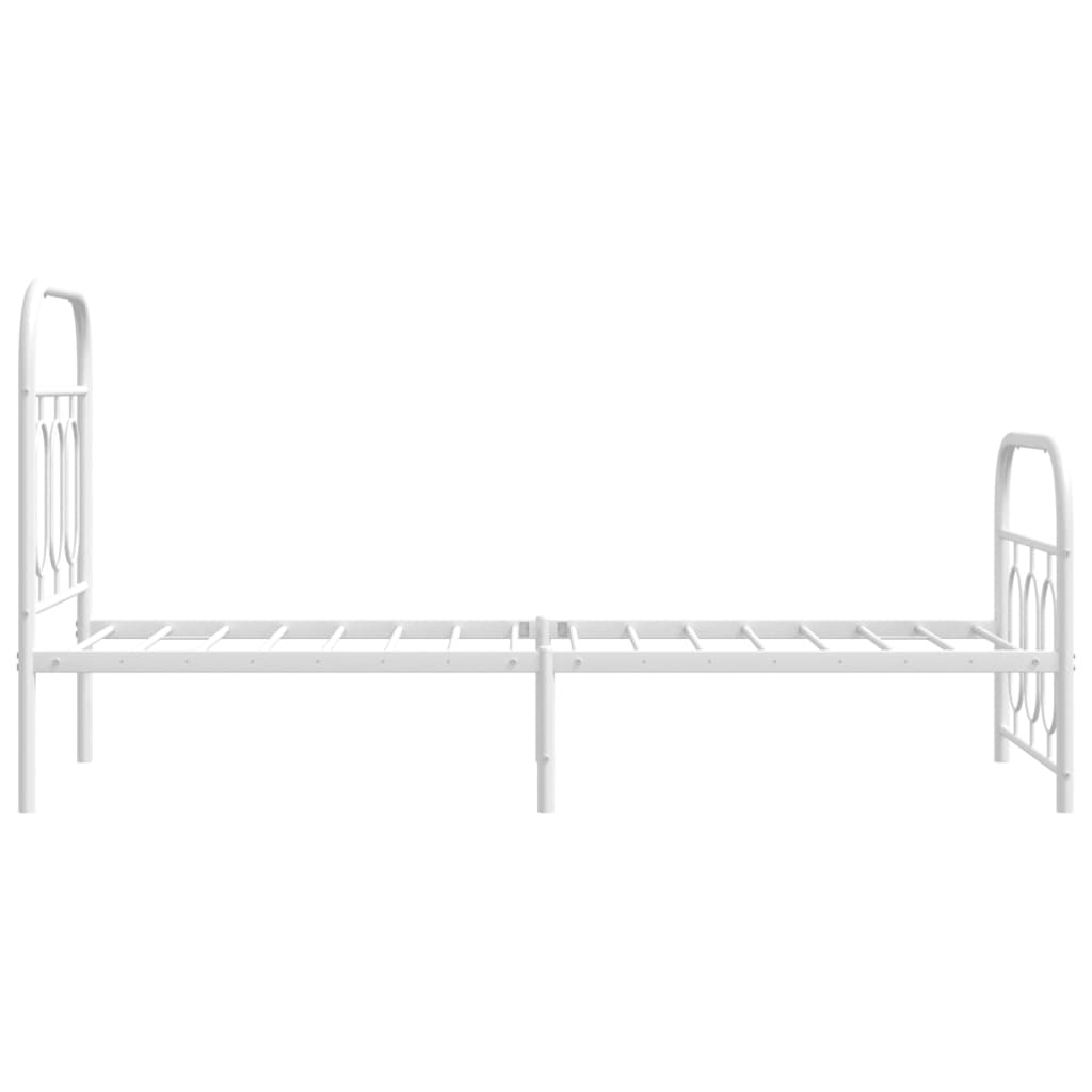 Bedframe met hoofd- en voeteneinde metaal wit 75x190 cm is nu te koop bij PeponiXL, paradijselijk wonen!