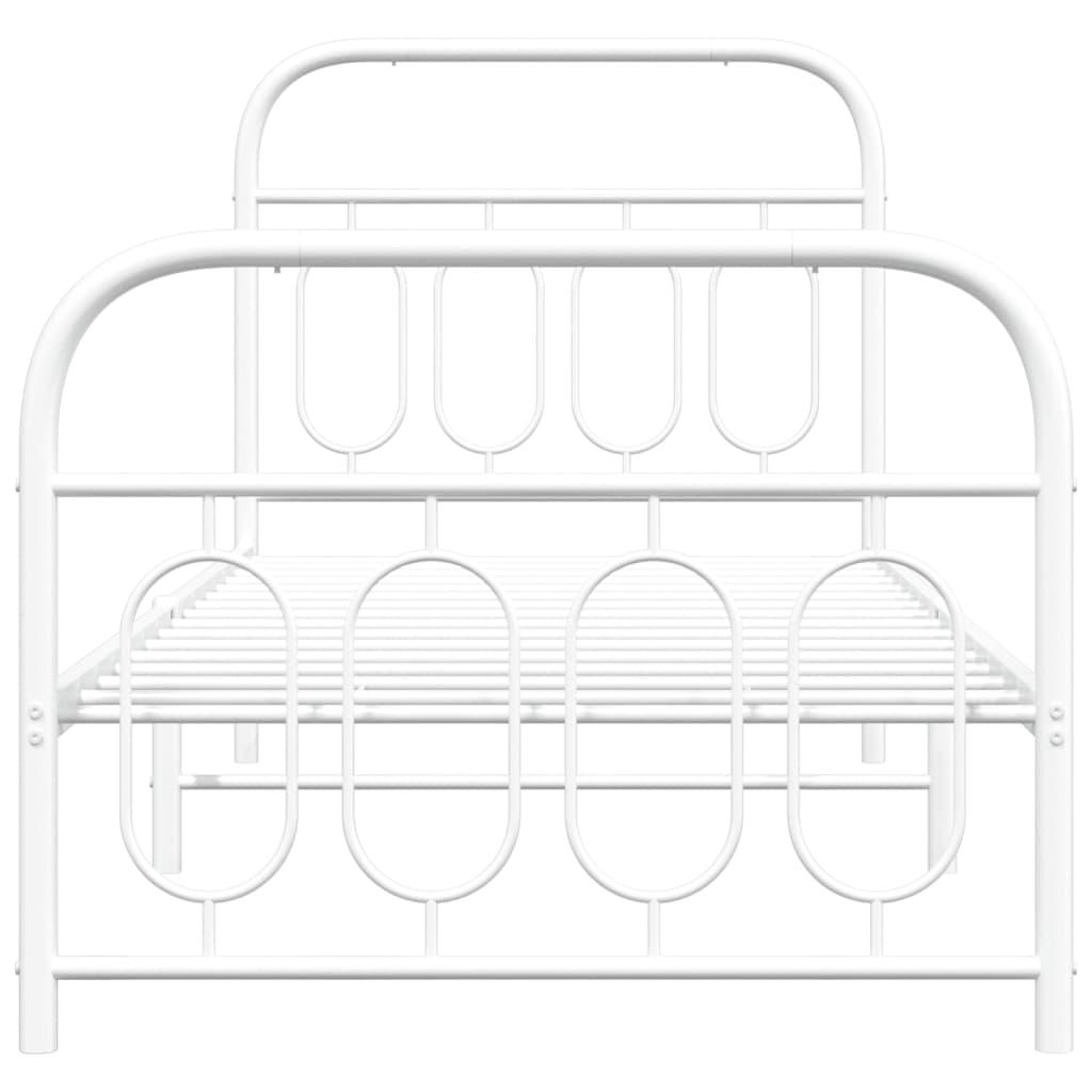 Bedframe met hoofd- en voeteneinde metaal wit 80x200 cm is nu te koop bij PeponiXL, paradijselijk wonen!